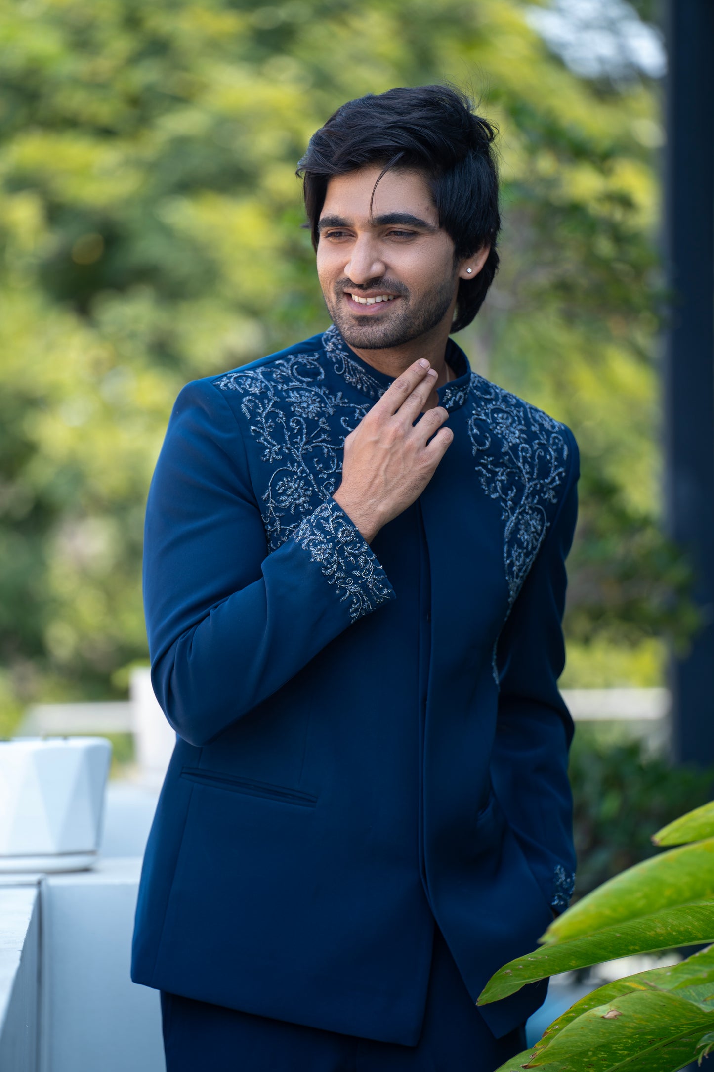 Teal Baroque Jhodpuri for Men | Elegant Wedding & Festive Wear