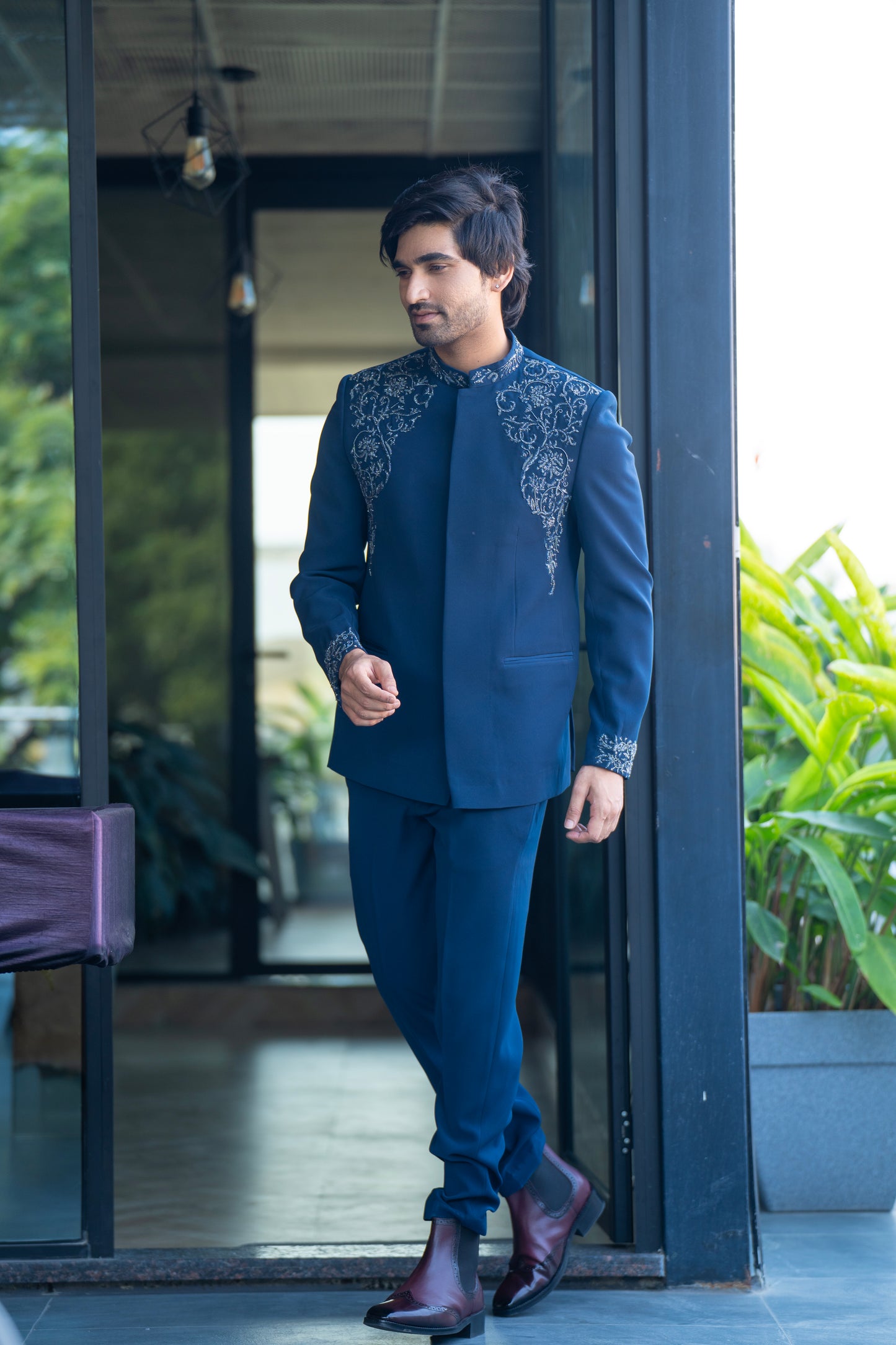 Teal Baroque Jhodpuri for Men | Elegant Wedding & Festive Wear