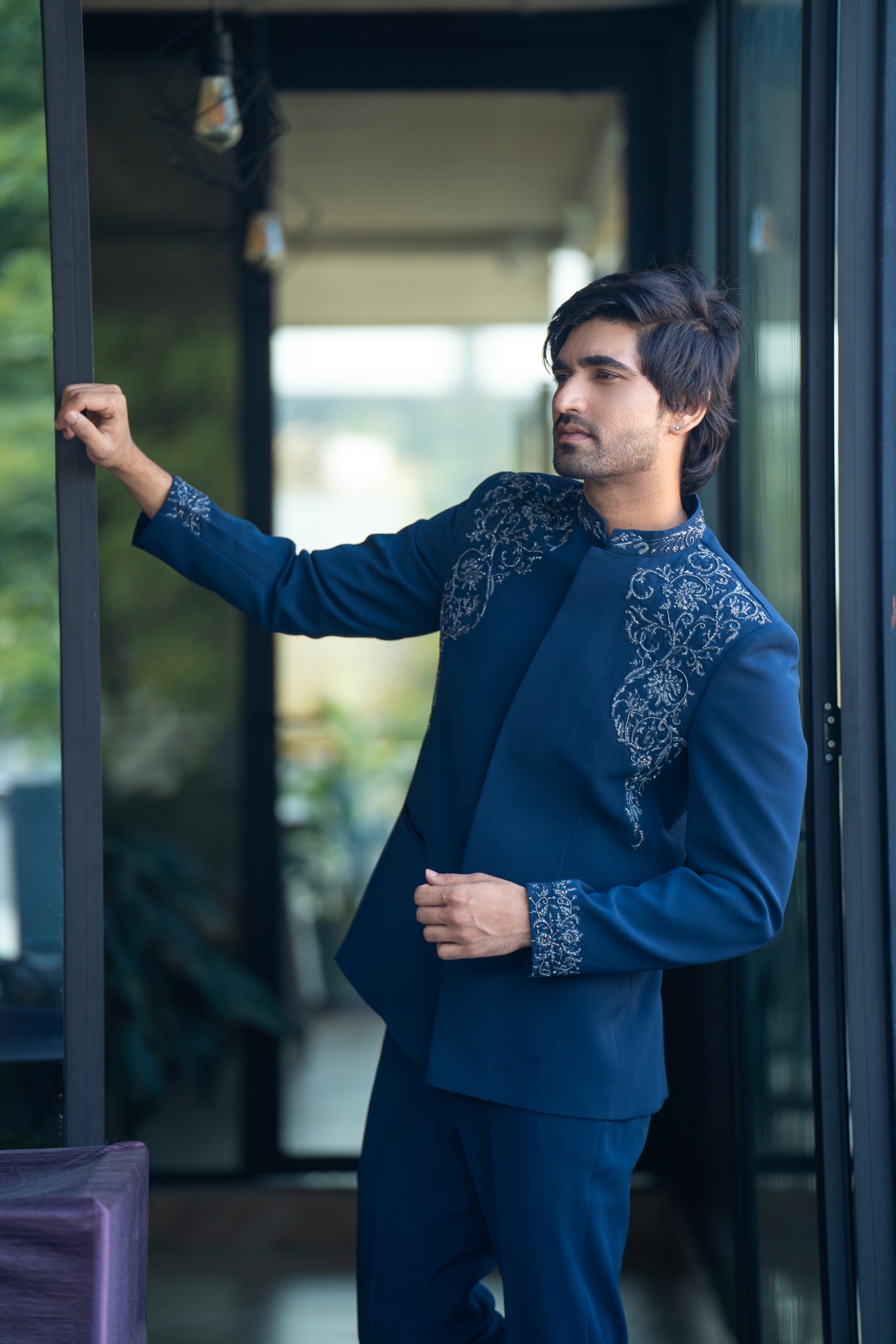 Teal Baroque Jhodpuri for Men | Elegant Wedding & Festive Wear