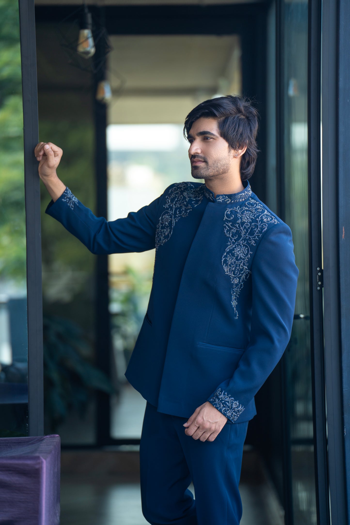 Teal Baroque Jhodpuri for Men | Elegant Wedding & Festive Wear